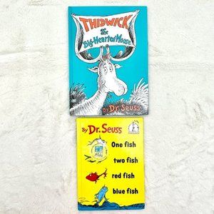 2 Dr Suess Hardcover Books One Fish Two Fish and Thidwick The Big-Hearted Moose